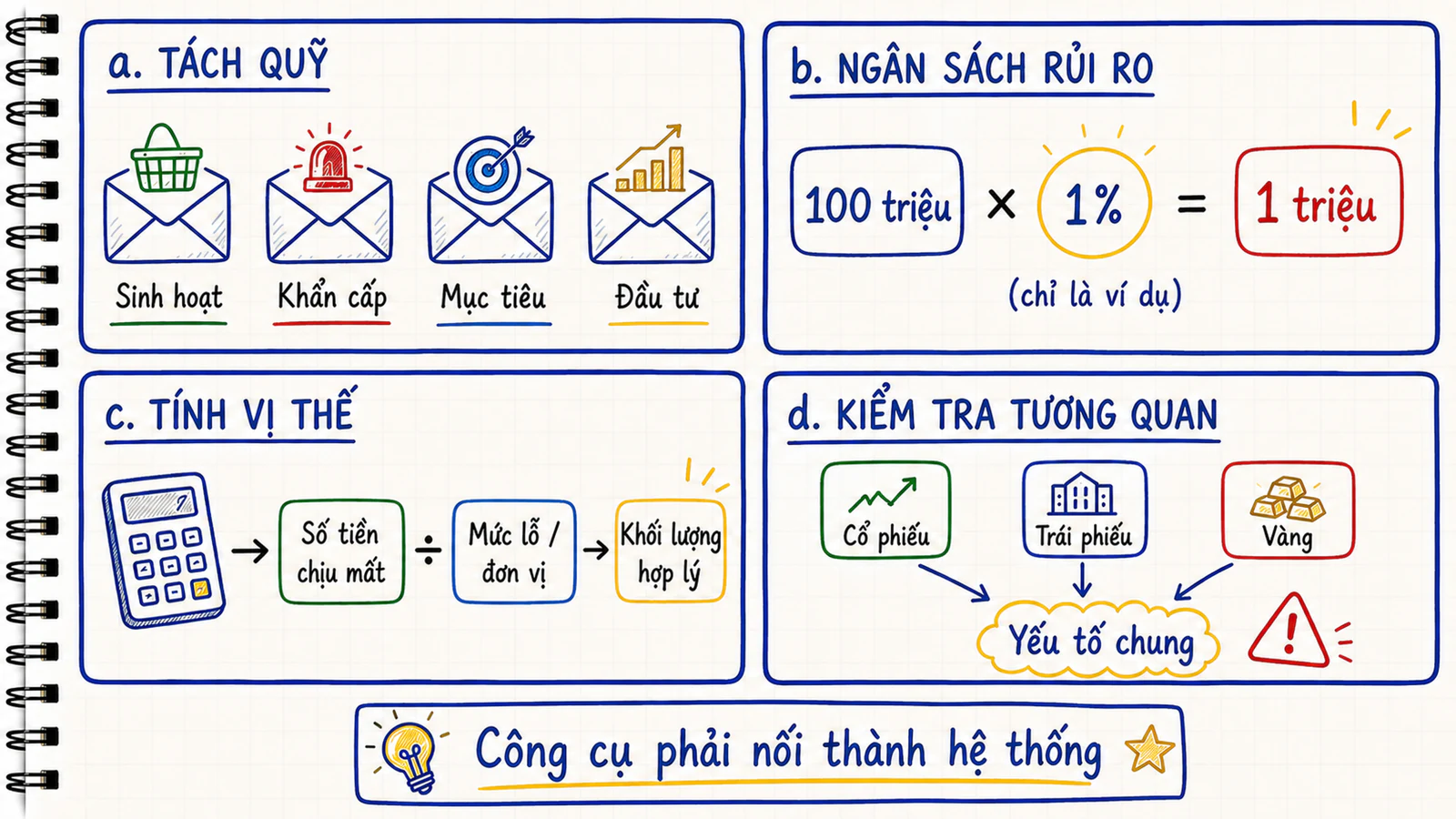 Bộ công cụ quản lý vốn từ tách quỹ đến tính vị thế và kiểm tra tương quan