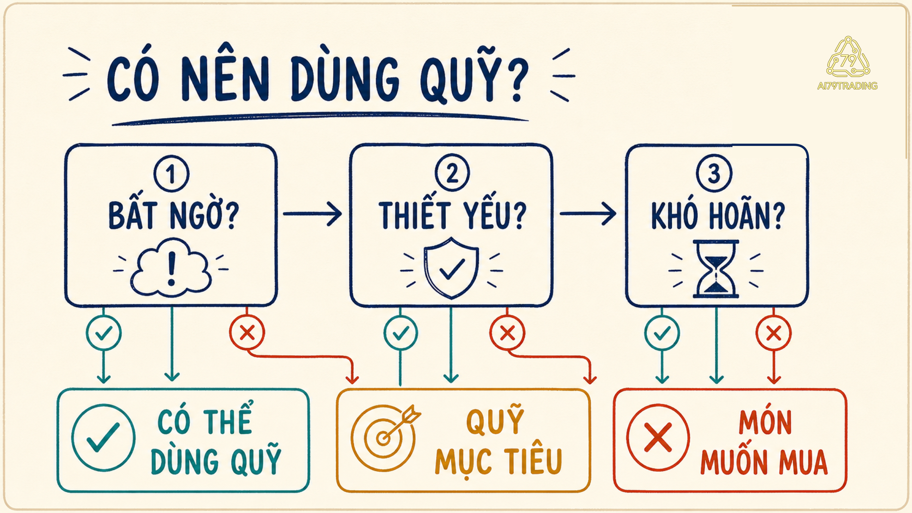 Cây câu hỏi giúp phân biệt chi khẩn cấp với khoản đã dự kiến hoặc có thể hoãn