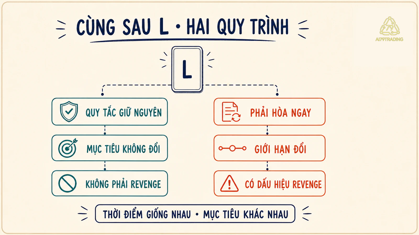Hai quy trình sau cùng một kết quả lỗ được phân biệt bằng mục tiêu và quy tắc
