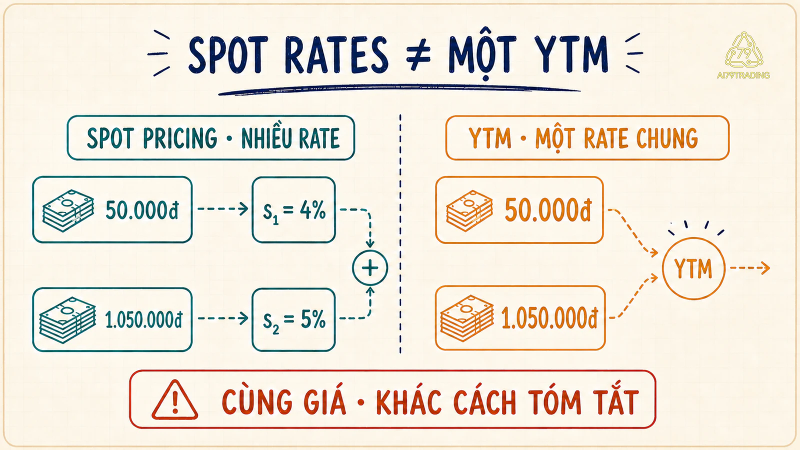 So sánh nhiều spot rates với một YTM duy nhất