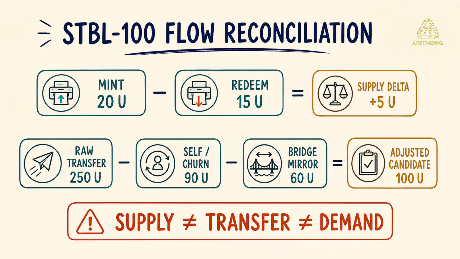 Sơ đồ đối chiếu mint redeem và raw transfer của STBL-100