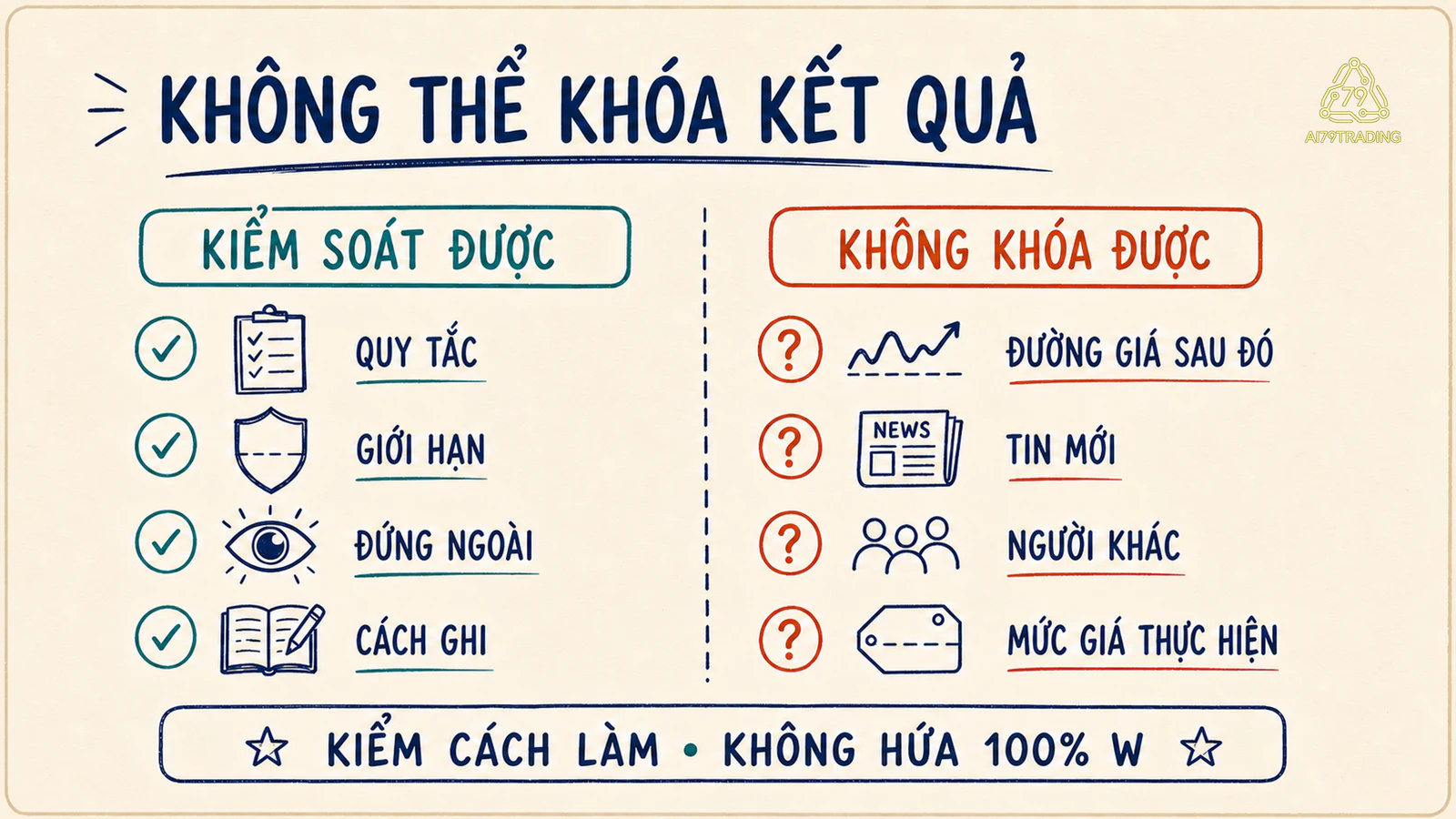 Hai cột tách phần trader kiểm soát được và phần không thể khóa kết quả