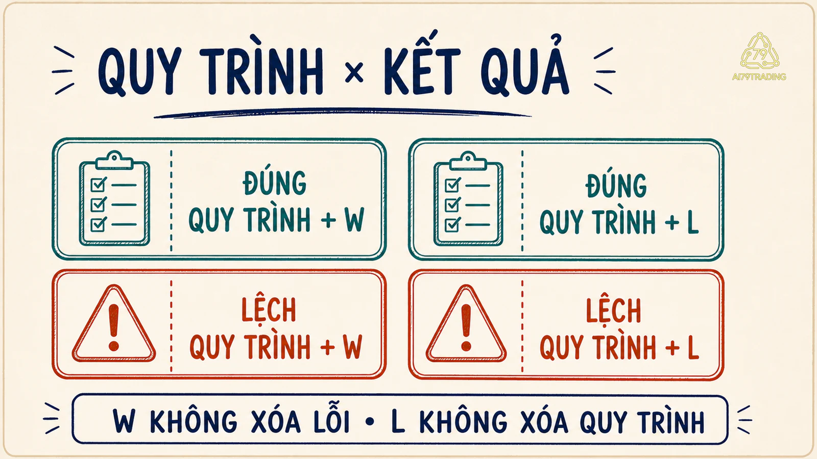 Ma trận bốn ô tách đúng lệch quy trình khỏi kết quả thắng thua