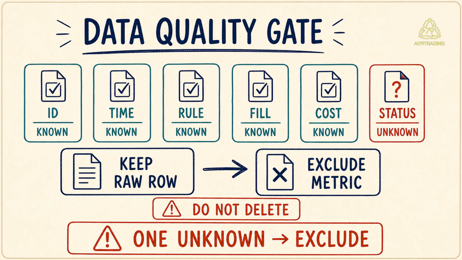 Thẻ kiểm data quality gồm ID, time, rule, fill, cost và status