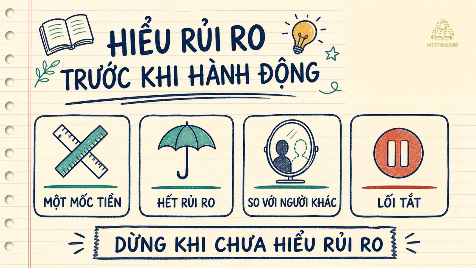 Bốn hiểu lầm về mốc tiền, rủi ro, so sánh và lối tắt được gạch rõ