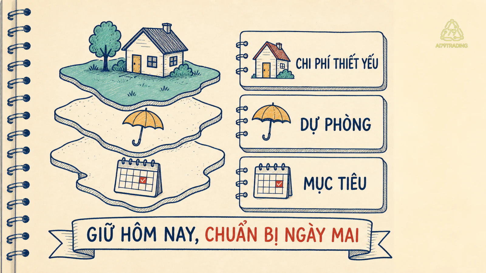 Bản đồ chi phí thiết yếu, dự phòng và mục tiêu lựa chọn trên cùng một trang