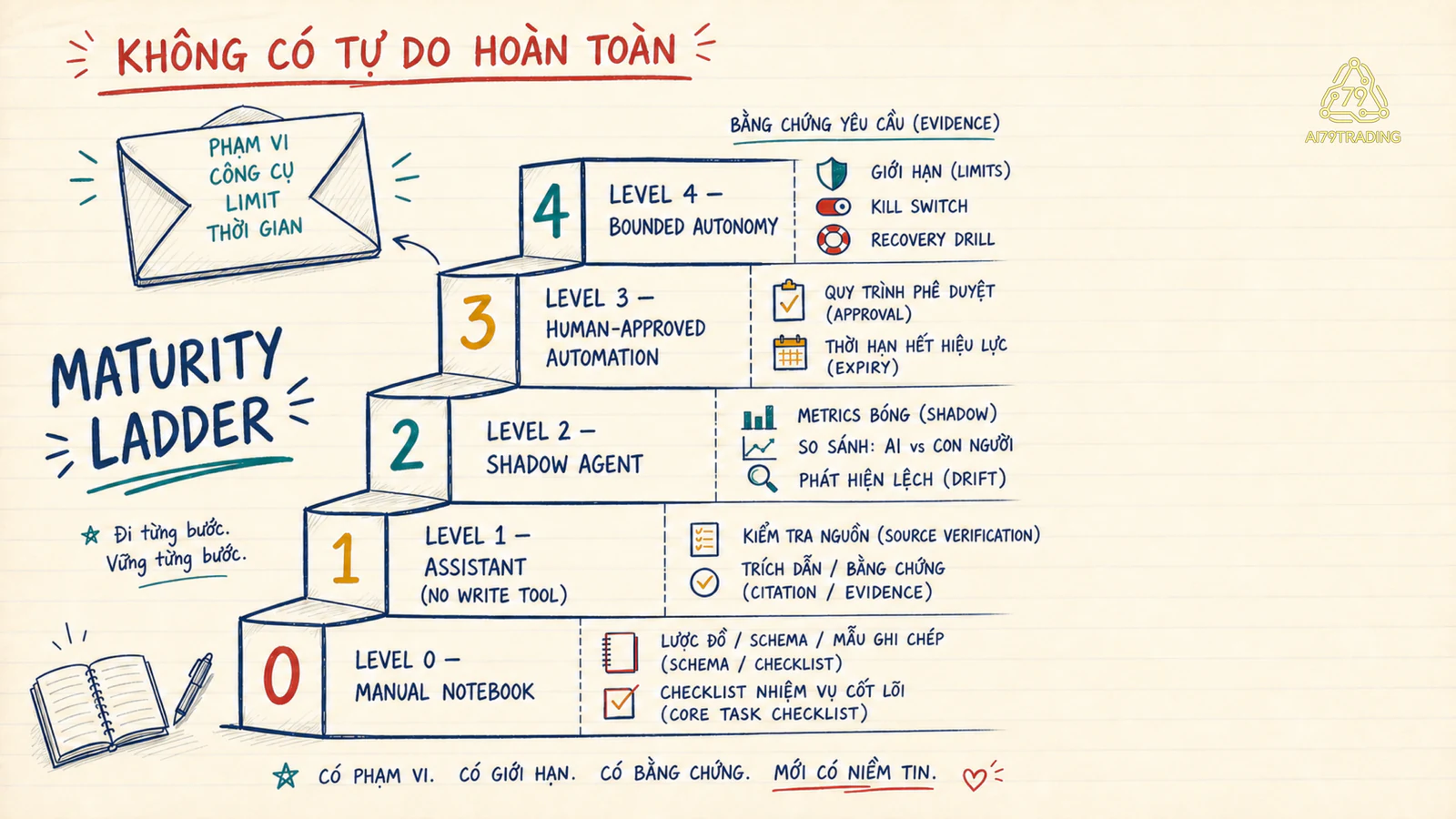 Maturity Ladder của hệ thống agentic