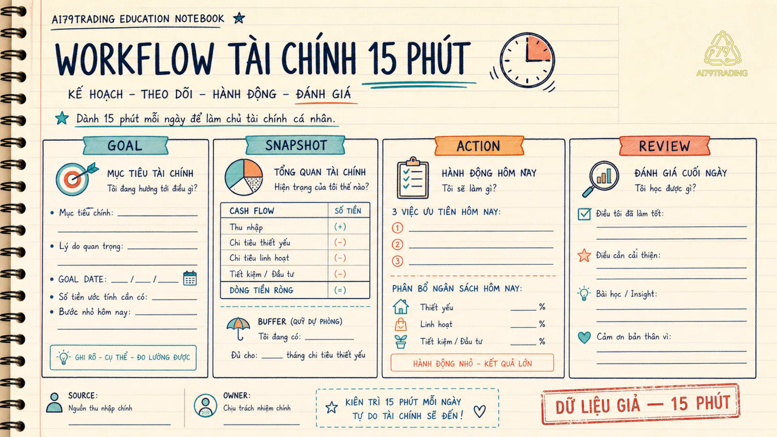 Mẫu Personal Financial Plan 15 phút bằng dữ liệu giả