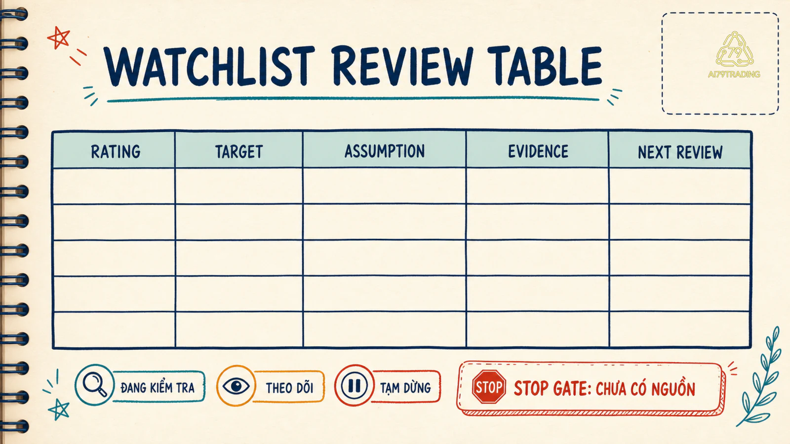 Review table và stop gate