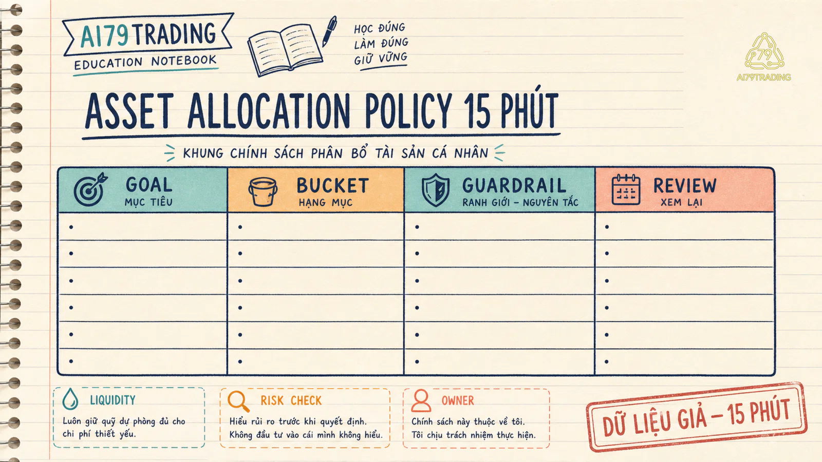 Mẫu Asset Allocation Policy 15 phút bằng dữ liệu giả