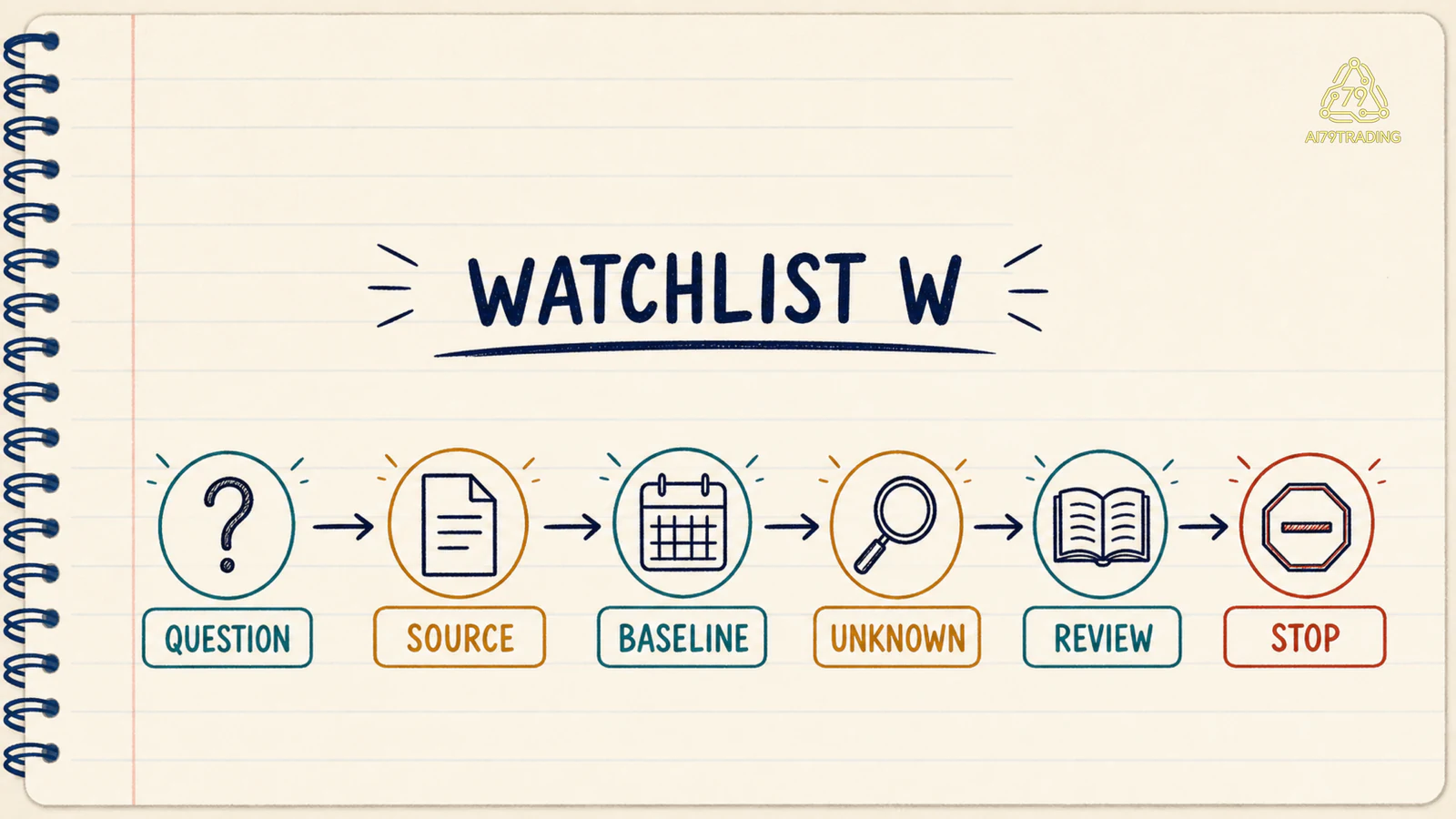 Luồng Watchlist W từ câu hỏi đến source baseline unknown review và stop