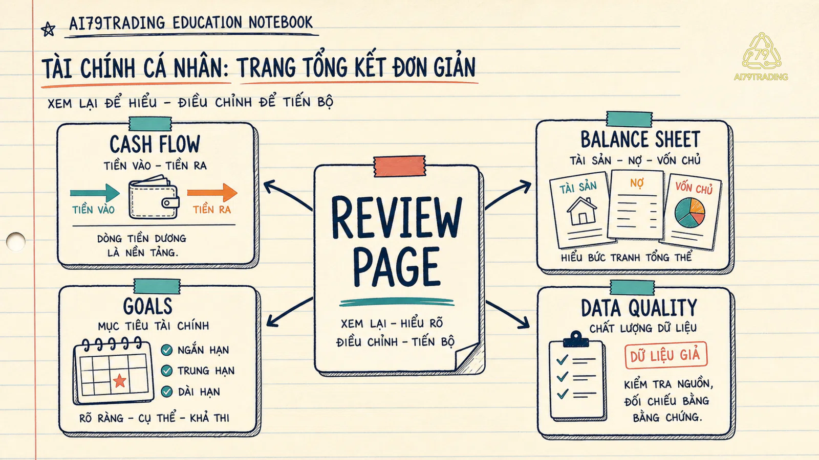 Dashboard review bốn lớp tài chính cá nhân